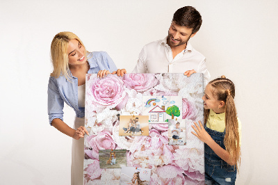 Tableau mémo en liège Roses de fleurs