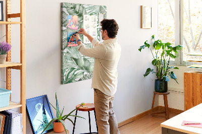 Tableau mémo en liège Feuilles aquarelles