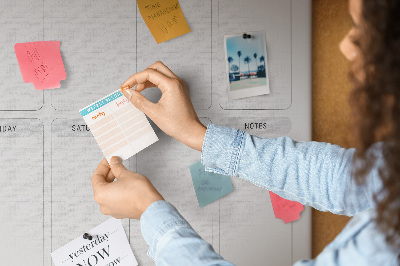 Tableau d’affichage en liège Planning hebdomadaire