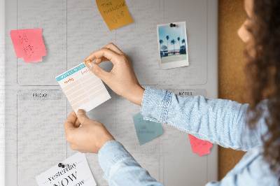 Tableau d’affichage en liège Planning hebdomadaire