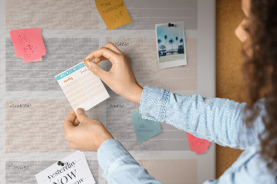 Tableau en liège Planning hebdomadaire