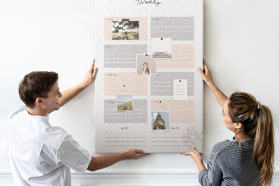 Tableau en liège Planning hebdomadaire