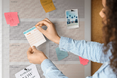 Tableau en liège Planning hebdomadaire