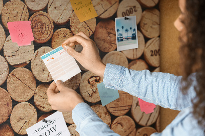 Tableau affichage en liège Embouteillages à vin en bois