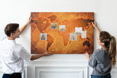 Tableau affichage en liège Grande carte du monde