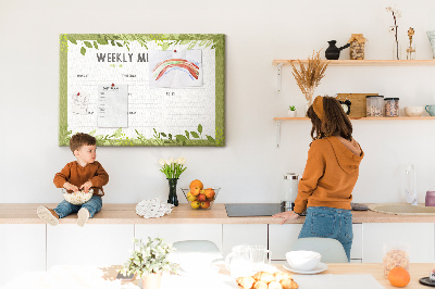 Tableau en liège Menu hebdomadaire