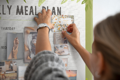 Tableau en liège Menu hebdomadaire