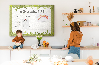 Tableau en liège Menu hebdomadaire