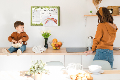 Tableau en liège Menu hebdomadaire