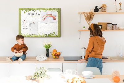 Tableau en liège Menu hebdomadaire