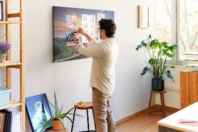 Tableau en liège Paysage des montagnes