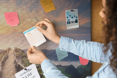 Tableau en liège Paysage des montagnes