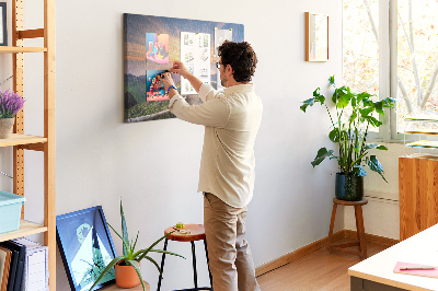 Tableau en liège Paysage des montagnes