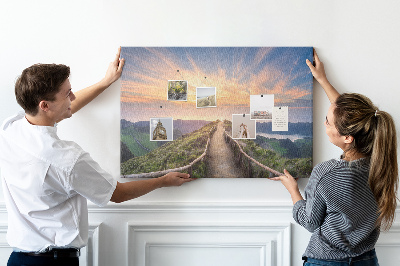 Tableau en liège Paysage des montagnes