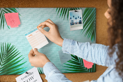 Tableau affichage en liège Feuilles tropicales