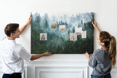 Tableau en liège Forêt brumeuse