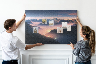 Tableau en liège Montagnes du paysage