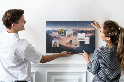 Tableau en liège Montagnes du paysage