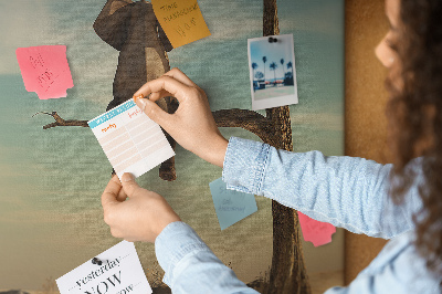 Tableau affichage en liège L'éléphant sur l'arbre