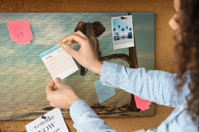 Tableau affichage en liège L'éléphant sur l'arbre