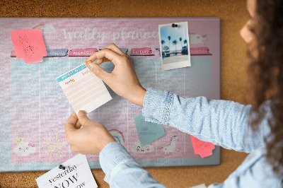 Tableau affichage en liège Planificateur de licorne