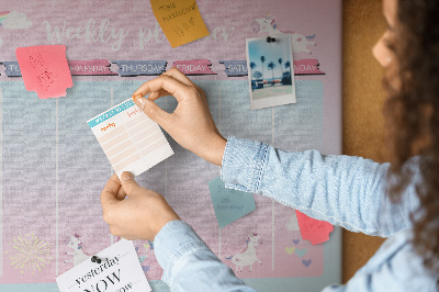 Tableau affichage en liège Planificateur de licorne