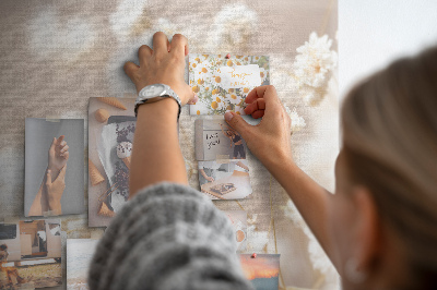 Tableau affichage en liège Petites fleurs blanches