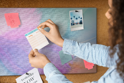 Tableau affichage en liège Plumes colorées