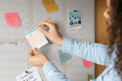 Tableau en liège Planning hebdomadaire