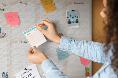 Tableau en liège Planning hebdomadaire