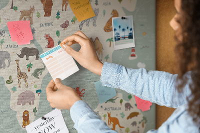 Tableau en liège Carte animale