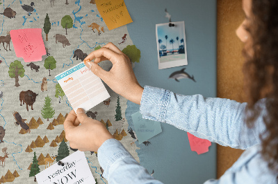 Tableau en liège Carte animale