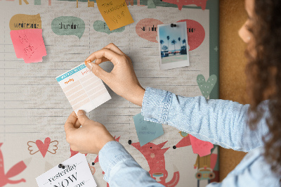 Tableau en liège Planificateur pour les enfants