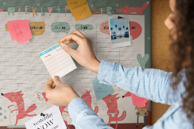 Tableau en liège Planificateur pour les enfants