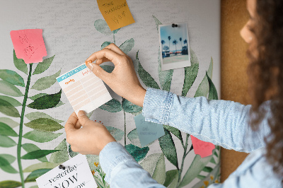 Tableau en liège Feuilles aquarelles