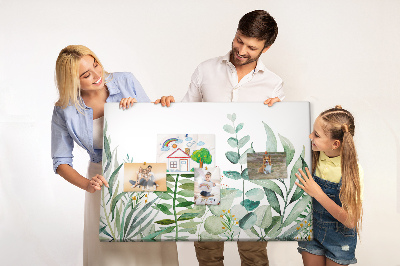 Tableau en liège Feuilles aquarelles