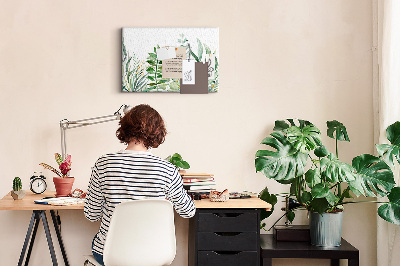 Tableau en liège Feuilles aquarelles