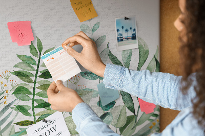 Tableau en liège Feuilles aquarelles