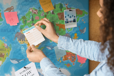 Tableau en liège Carte de dessin animé