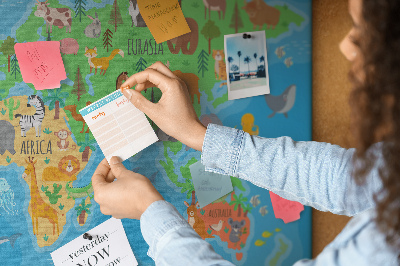 Tableau en liège Carte de dessin animé