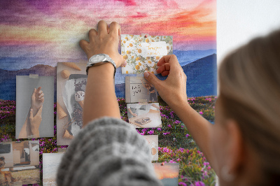 Tableau en liège Fleurs au lever du soleil