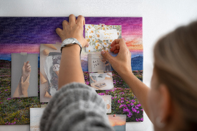 Tableau en liège Fleurs au lever du soleil