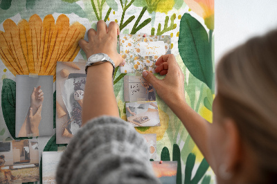 Tableau en liège Fleurs aquarelles