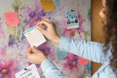 Tableau en liège Fleurs peintes