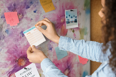 Tableau en liège Fleurs peintes