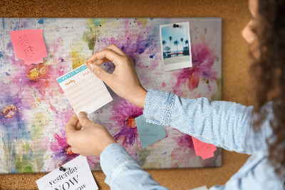 Tableau en liège Fleurs peintes