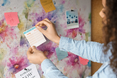 Tableau en liège Fleurs peintes