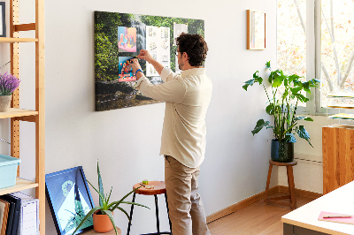 Tableau de liège décoratif Cascade de forêt