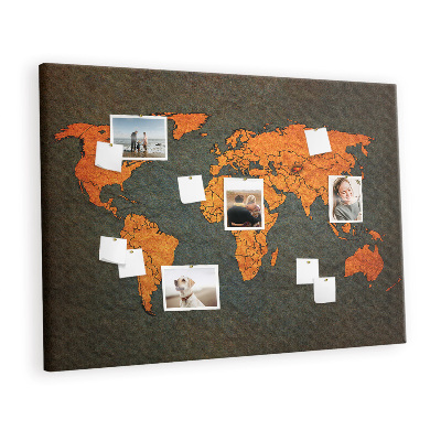Tableau de liège décoratif Carte du monde