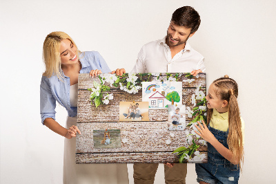 Tableau de liège décoratif Fleurs sur le bois